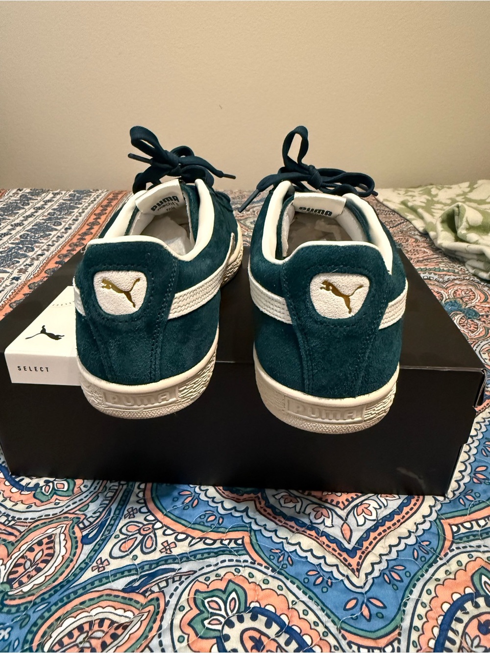 Puma Suede Men's Sneakers in Deep Teal with White Stripe - Picture 5 of 6